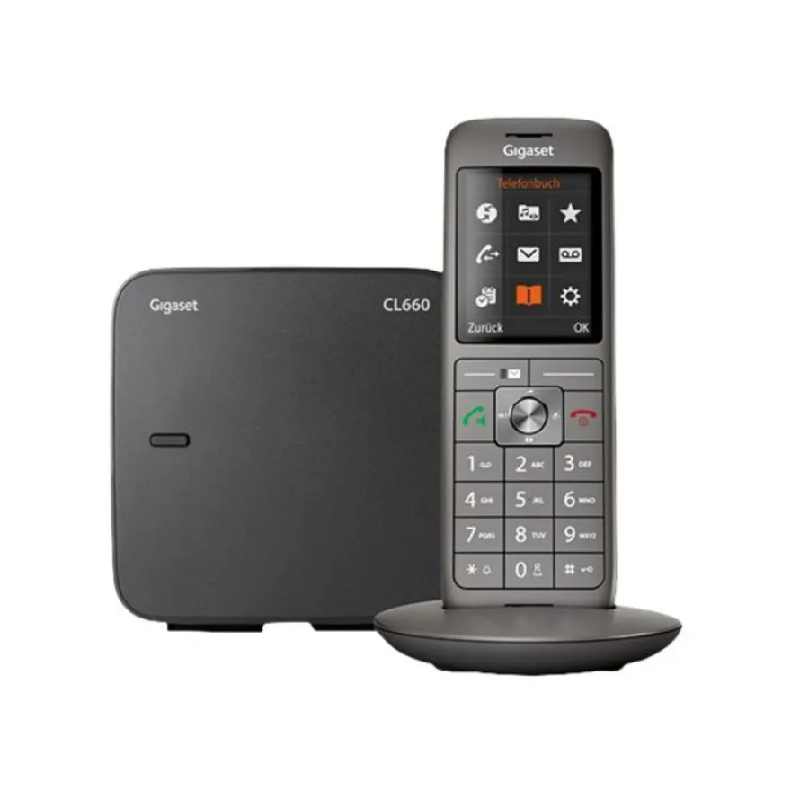 Gigaset CL660A Trio - téléphone sans fil - avec répondeur + 2 combinés supplémentaires - noir