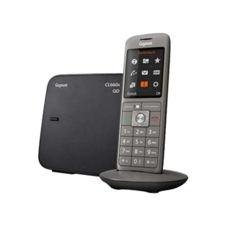 Gigaset CL660A Trio - téléphone sans fil - avec répondeur + 2 combinés supplémentaires - noir