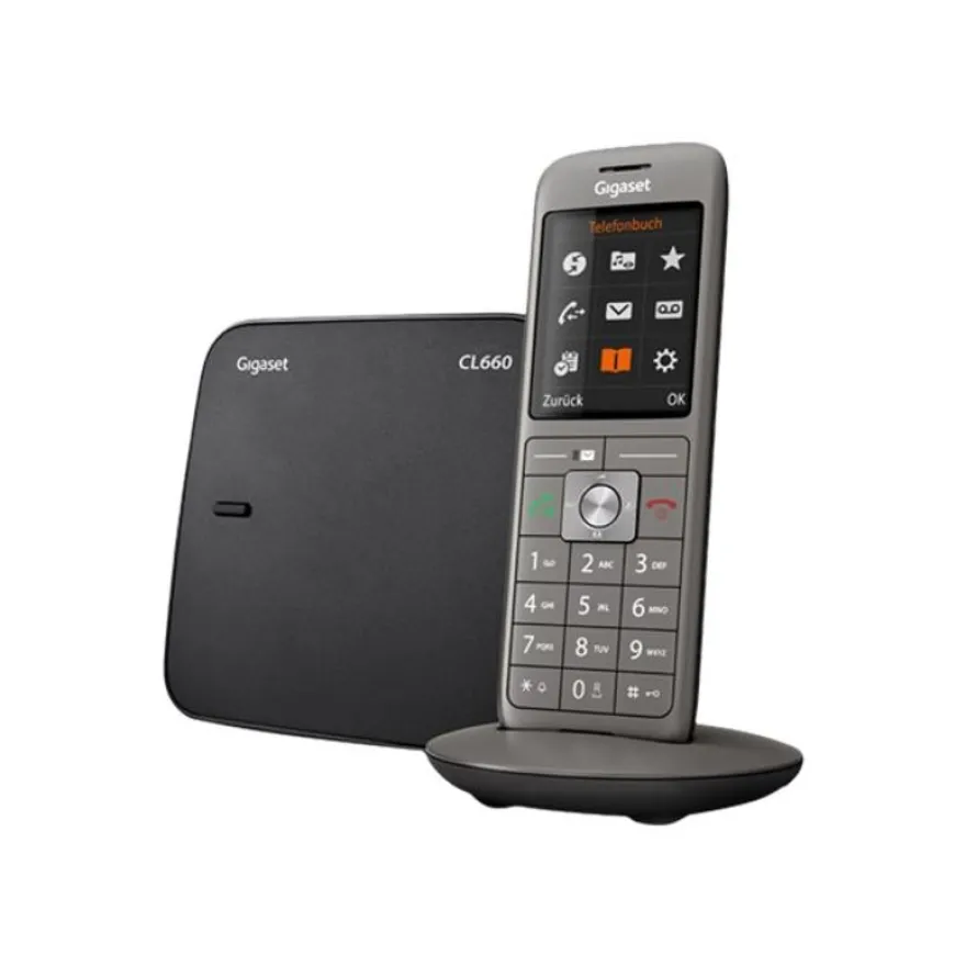 Gigaset CL660A Trio - téléphone sans fil - avec répondeur + 2 combinés supplémentaires - noir