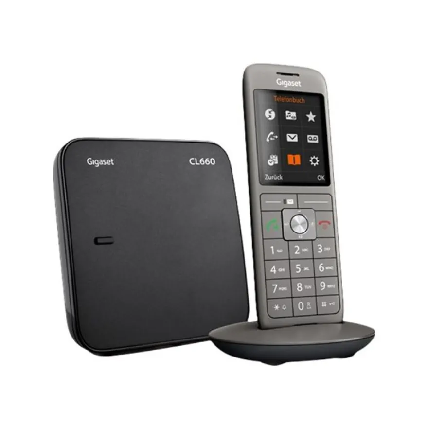Gigaset CL660A Trio - téléphone sans fil - avec répondeur + 2 combinés supplémentaires - noir