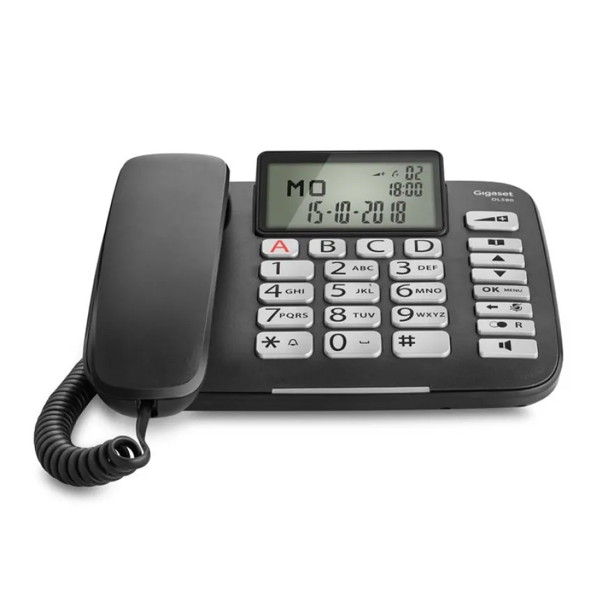 Gigaset DL580 - téléphone filaire - noir