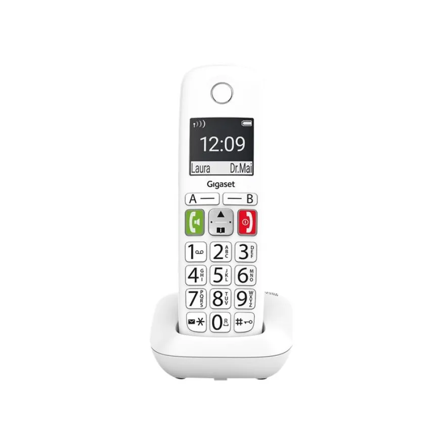 Gigaset E290 - téléphone sans fil à grosse touche - blanc
