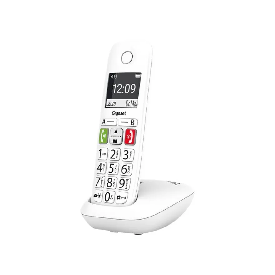 Gigaset E290 - téléphone sans fil à grosse touche - blanc