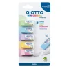 GIOTTO - Pack de 5 gommes - couleurs pastels assorties