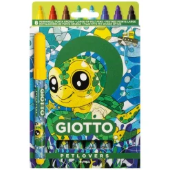 Giotto - Étui 8 feutres Maxi Petlovers - Tortue