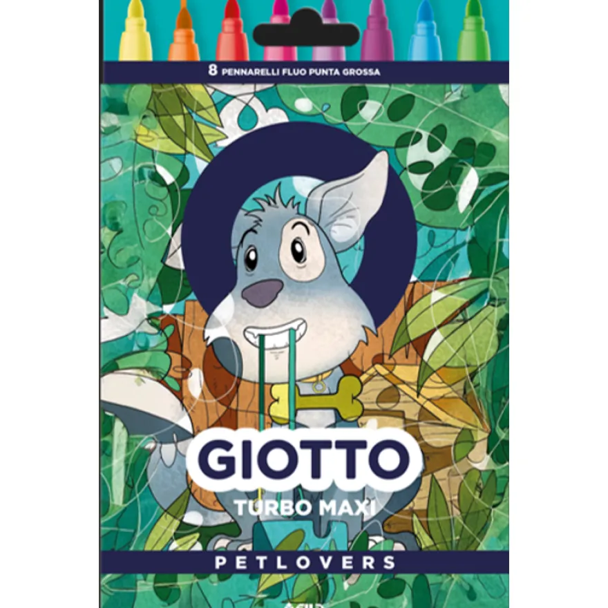Giotto - Étui 8 feutres Maxi Petlovers - Chien