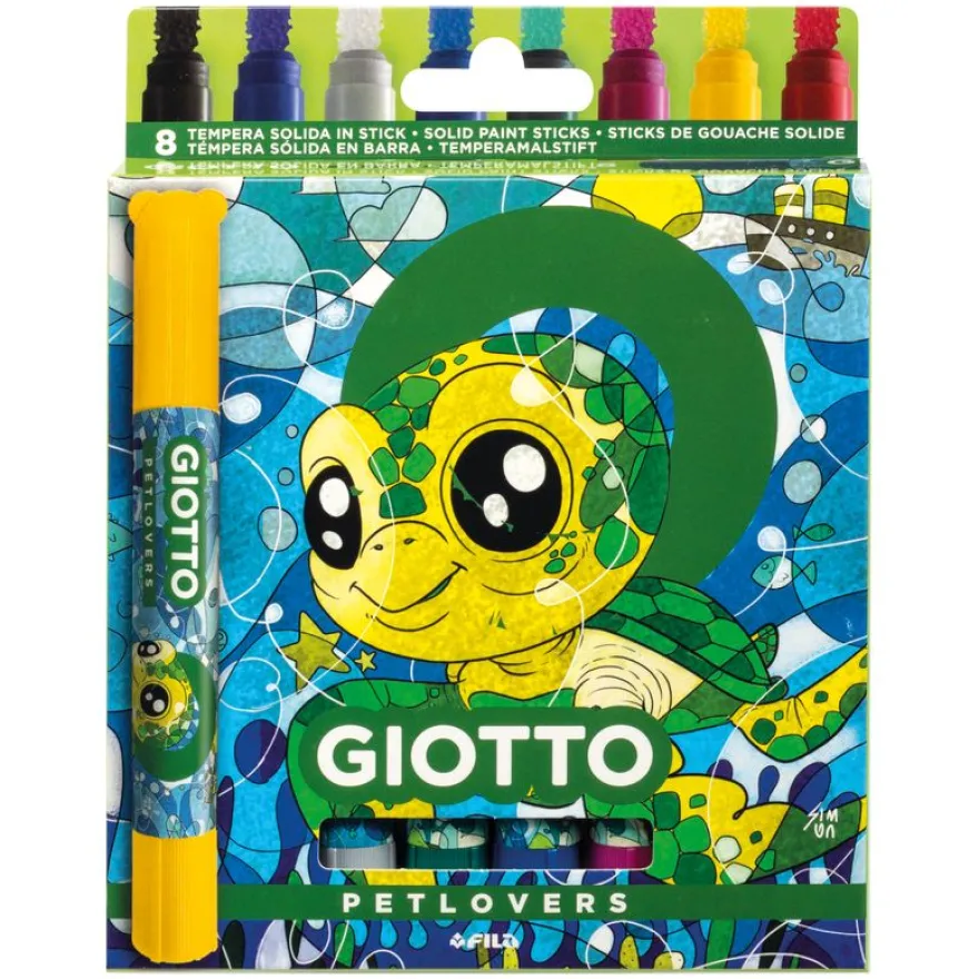 Giotto - Étui 8 peintures solides Petlovers - Tortue