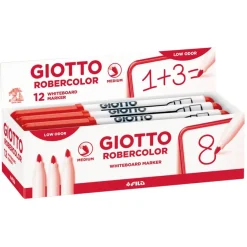 GIOTTO ROBERCOLOR - 12 Feutres tableau blanc - pointe ogive medium 4mm rouge