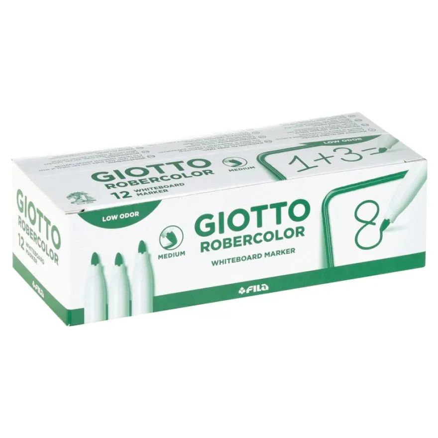 GIOTTO ROBERCOLOR - 12 Feutres tableau blanc - pointe ogive medium 4mm vert