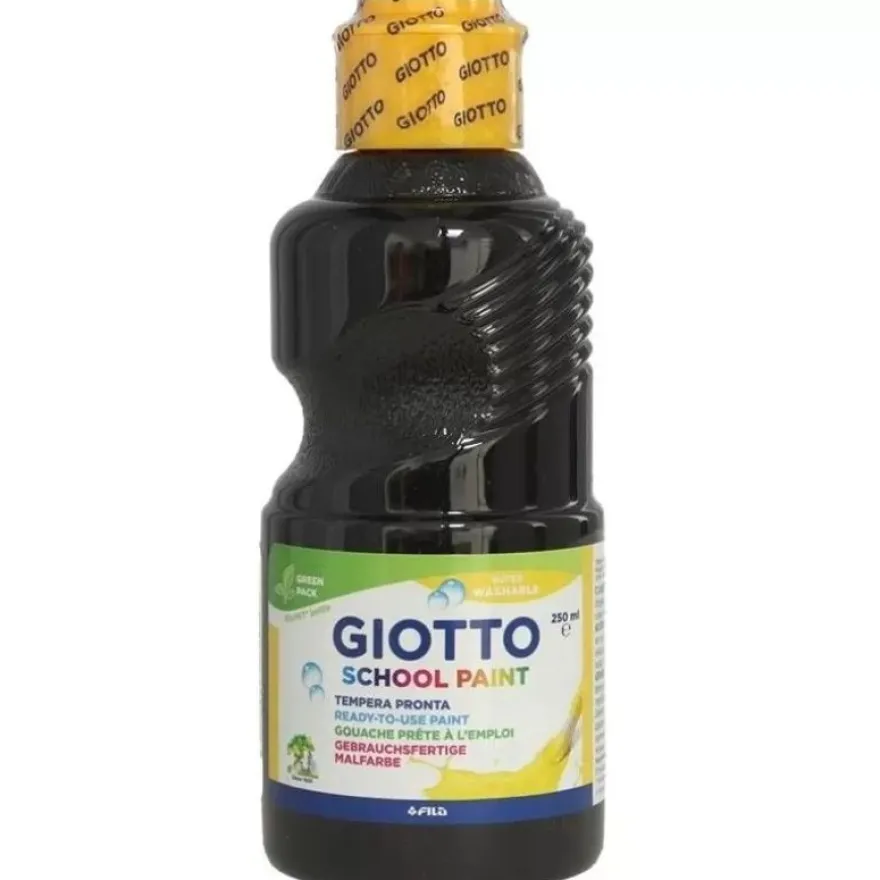 Giotto School - Gouache ultra lavable - noir - bouteille de 250 ml