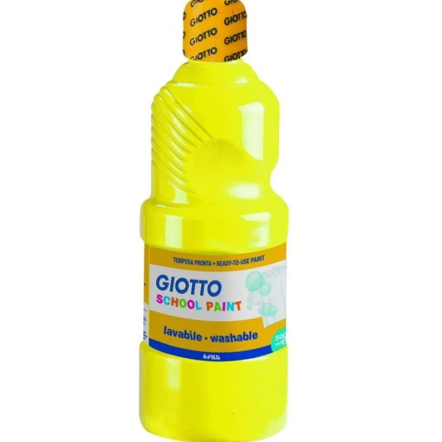 GIOTTO SCHOOL - Peinture - peinture à tempera - jaune primaire - extra-fine - 500 ml