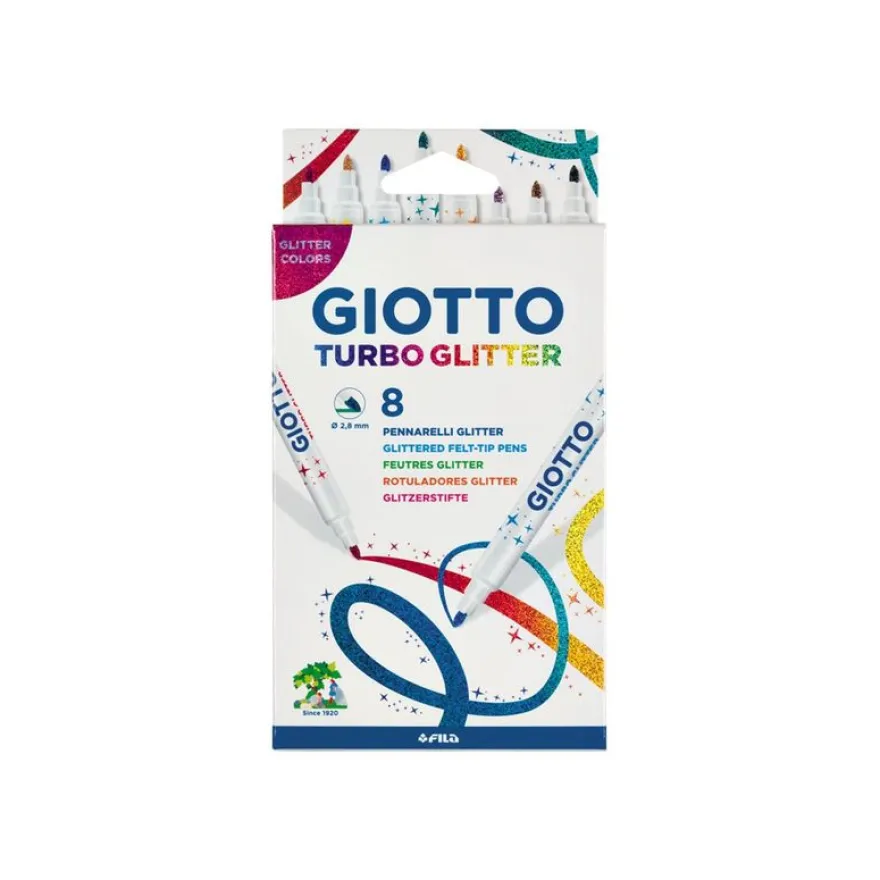 GIOTTO Turbo Glitter - 8 Feutres