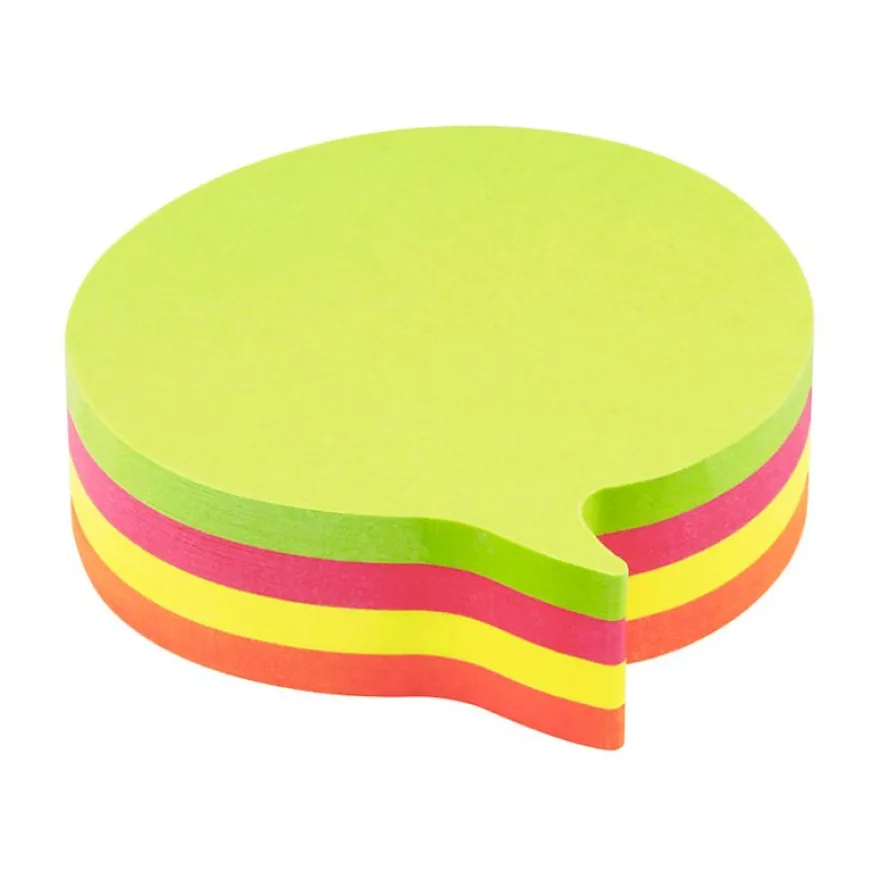 Global Notes - Notes adhésives - 200 feuilles - En forme de bulle - 70 x 70 mm - couleurs assorties