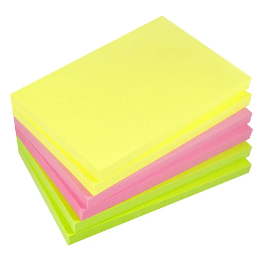 Global Notes - Pack de 6 Blocs - Notes adhésives - Pouvoir 3 fois plus adhésif - 80 feuilles - 125 x 75 mm - couleurs assorties