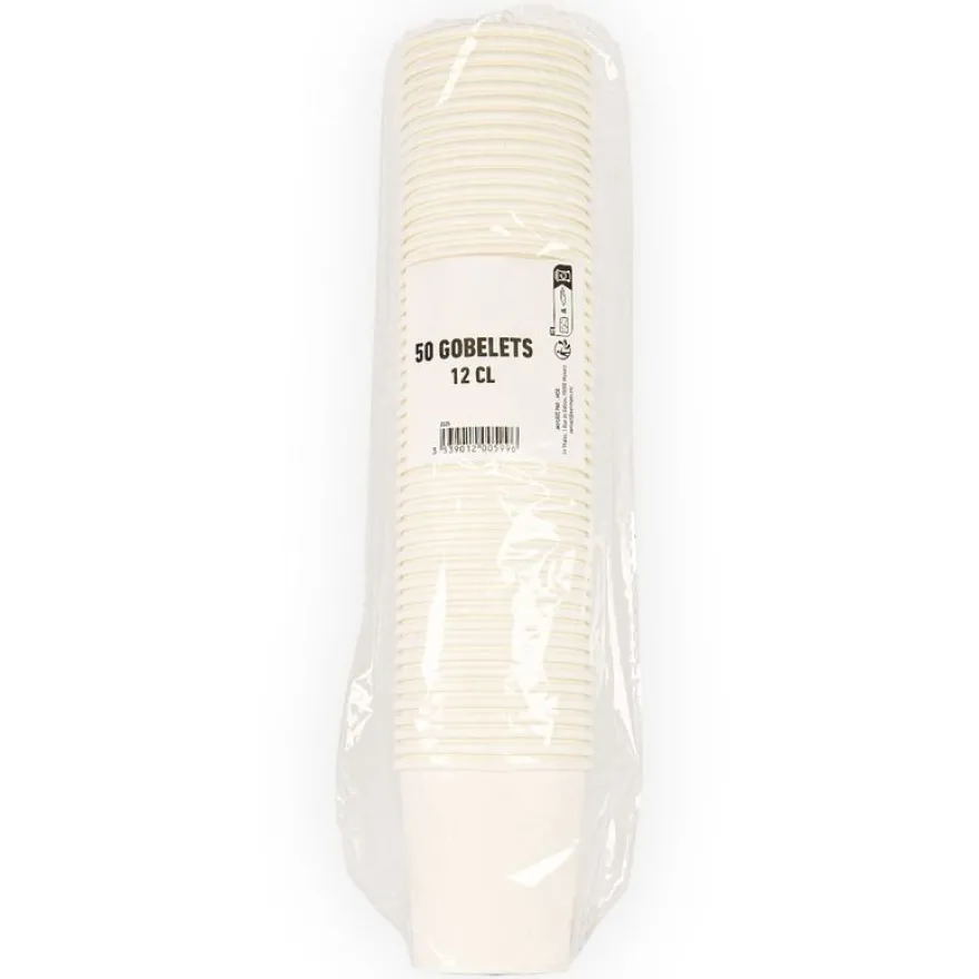 Gobelets en carton 12 cl – Lot de 50