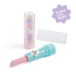 Gomme fantaisie Panda en forme de rouge à lèvres - accessoire scolaire Back 2 Fun