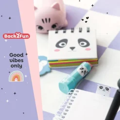 Gomme fantaisie Panda en forme de rouge à lèvres - accessoire scolaire Back 2 Fun