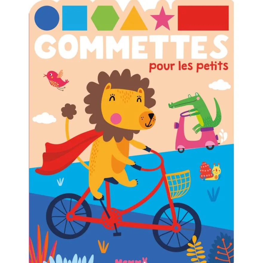 Gommettes pour les petits - Lion sur vélo - Livre de gommettes - Dès 3 ans