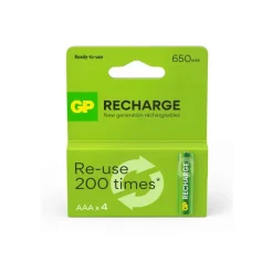 GP Recharge - 4 piles alcalines rechargeables - AAA LR03