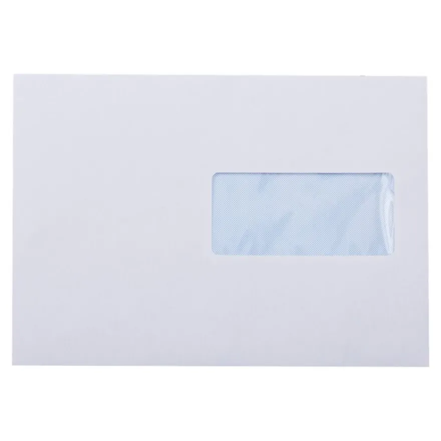 GPV - 500 Enveloppes C5 162 x 229 mm - 80 gr - fenêtre 45x100 mm - blanc - bande adhésive