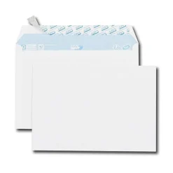 GPV – 50 Enveloppes C5 162 x 229 mm – 90 g – sans fenêtre – blanc – bande adhésive – fermeture petit côté