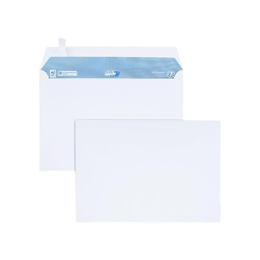 GPV - 200 Enveloppes DL 110 x 220 mm - 100 gr - sans fenêtre - blanc