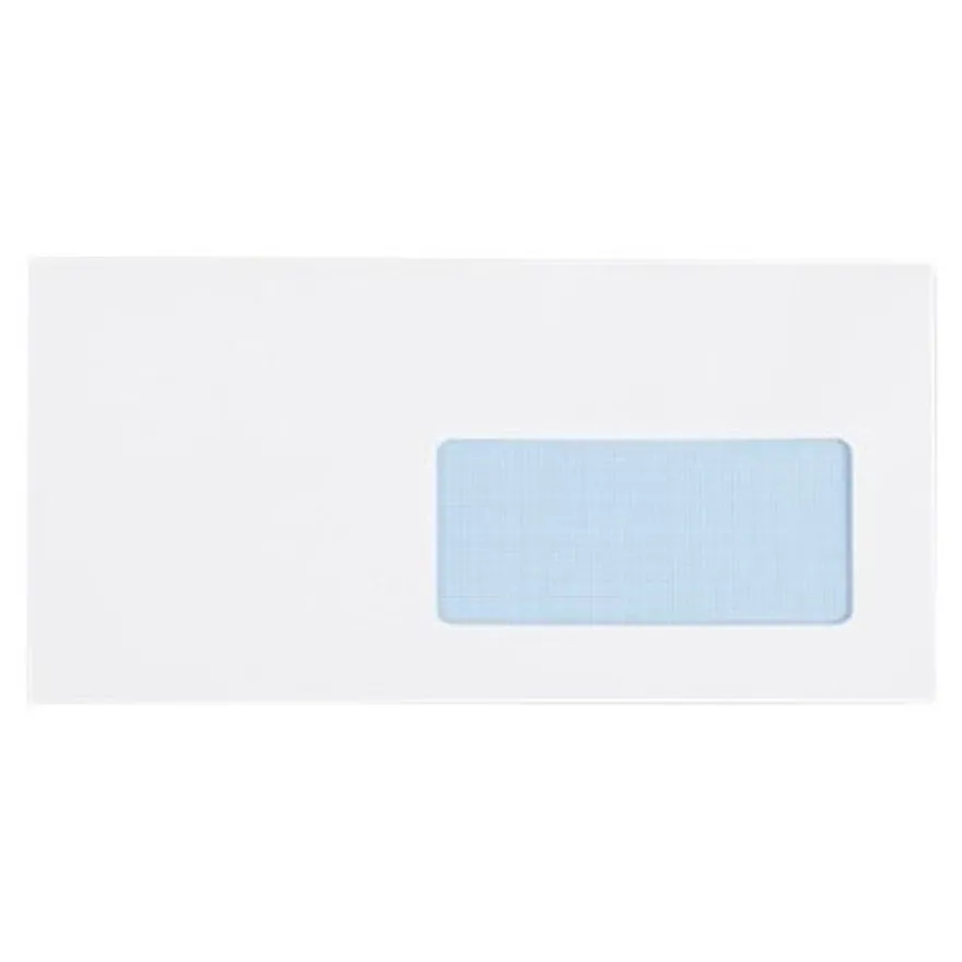 GPV - 500 Enveloppes DL 110 x 220 mm - 90 gr - fenêtre 45x100 mm - blanc - bande adhésive ouverture rapide