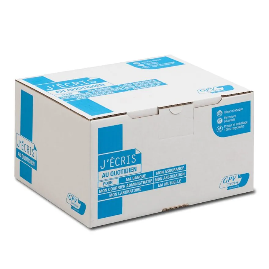 GPV - 500 Pochettes Enveloppes C5 162 x 229 mm - 90 gr - sans fenêtre - blanc - bande adhésive