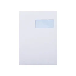 GPV - 250 Pochettes Enveloppes C4 229 x 324 mm - 90 gr - fenêtre 50x110 mm - blanc - bande adhésive