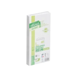 GPV Green - 40 Enveloppes recyclées DL 110 x 220 mm - 80 gr - sans fenêtre - bande adhésive