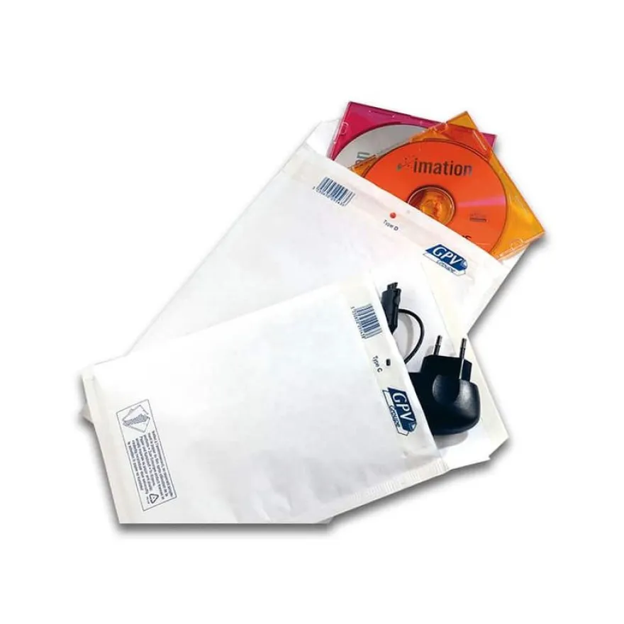 GPV Pack'n Post - 200 Pochettes bulles - 120 x 215 mm - bande de protection