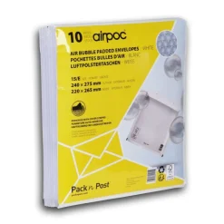 GPV Pack'n Post - 10 Pochettes bulles - 240 x 275 mm - bande de protection