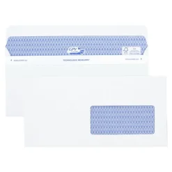 GPV Secure - 500 Enveloppes DL+ 112 x 225 mm - 90 gr - fenêtre 45x100 mm - blanc - autocollante