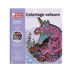 Graine Créative - Coloriage velours licorne - Effet tactile unique |