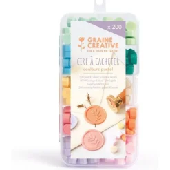 Graine Créative - Perles cire pastel - 200 pièces pour sceaux