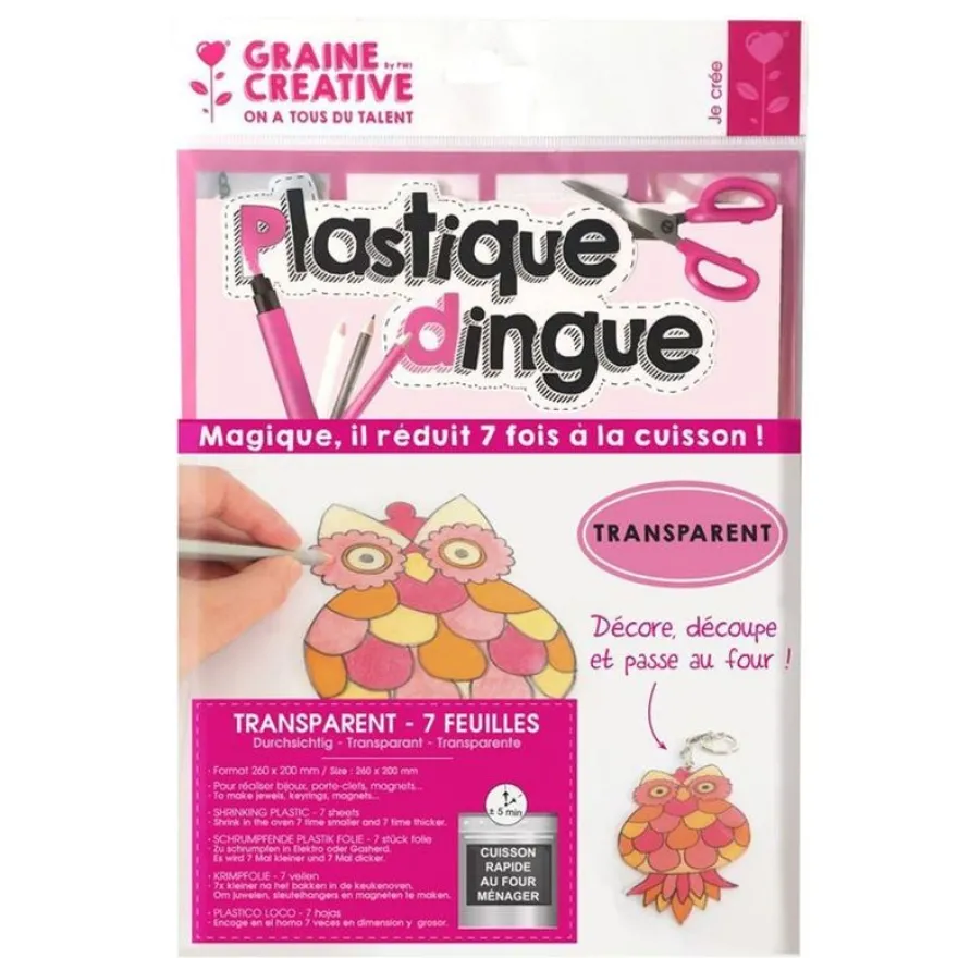 Graine Créative - Plastique Dingue Transparent - 7 Feuilles