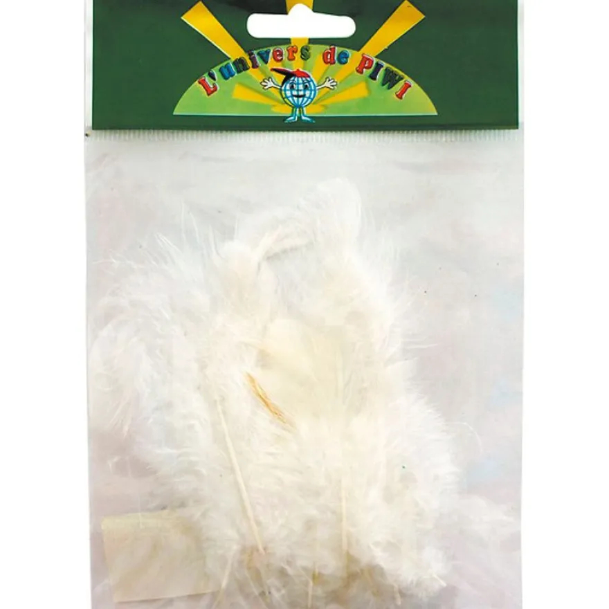Graine Créative - Plumes de coq blanches 7cm - Sachet 20 unités