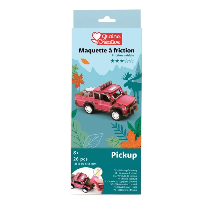 Graine Creative - Maquette Bois - Pick-Up - puzzle 3D