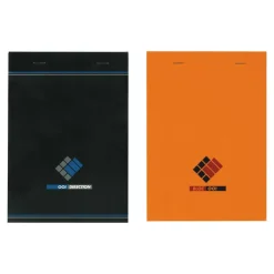 Hamelin - Bloc notes Direction - A4 - 200 pages - petits carreaux - noir ou orange