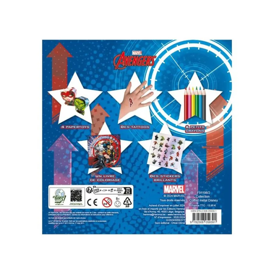 Hemma Marvel Avengers My Hero Box - Lot de posters à colorier
