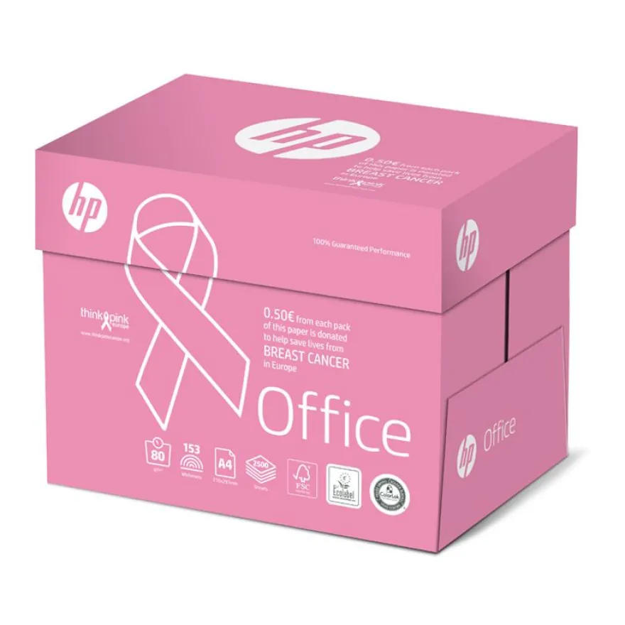 HP Office Pink - Papier blanc - A4 (210 x 297 mm) - 80 g/m² - 2500 feuilles (carton de 5 ramettes)