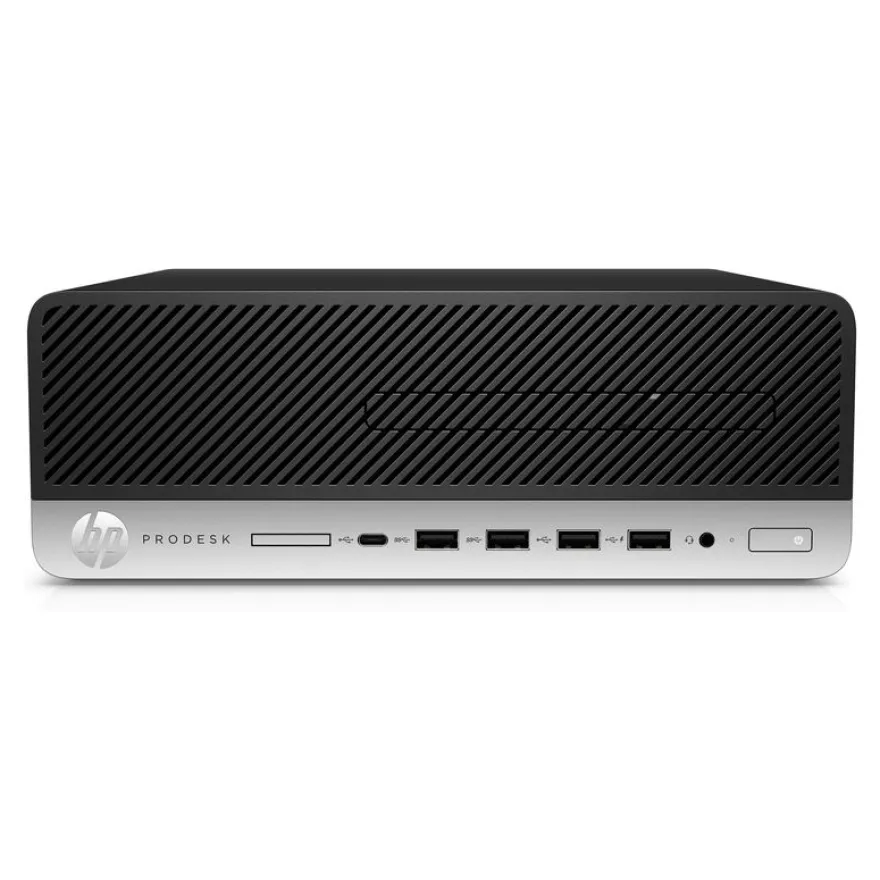 HP ProDesk 600 G4 - Unité centrale reconditionné Grade A - SFF Core i3 8100 - RAM 8 Go - SSD 128 Go - Win 11 - noir et argent