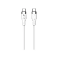HyperJuice - Câble USB - 24 pin USB-C (M) pour 24 pin USB-C (M) - USB 2.0 - 2 m - Alimentation USB (240 W), gamme de puissance étendue (EPR) - blanc