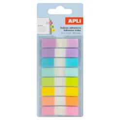 Index adhésifs doubles pastel 44×10 mm - 160 pièces repositionnables - onglets pour chapitres - projets et révisions
