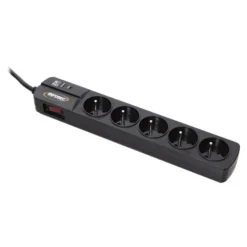 INFOSEC S5 Black Line II - Multiprise parafoudre 5 prises - parasurtenseur 2500 W