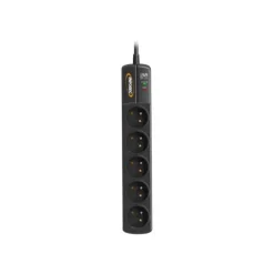 INFOSEC S5 Black Line II - Multiprise parafoudre 5 prises - parasurtenseur 2500 W
