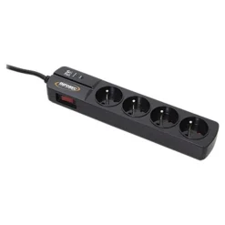 INFOSEC S4 Black Line II - Multiprise parafoudre 4 prises - parasurtenseur 2500 W