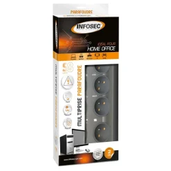 INFOSEC S8 LAN TV - Multiprise parafoudre 8 prises - parasurtenseur 2500 W