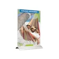 INOVSHOP - Porte-visuel A4 - double face - socle aluminium