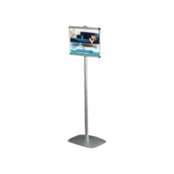 INOVSHOP - Porte-visuel modulaire sur pied fixe - pour format A4 - gris